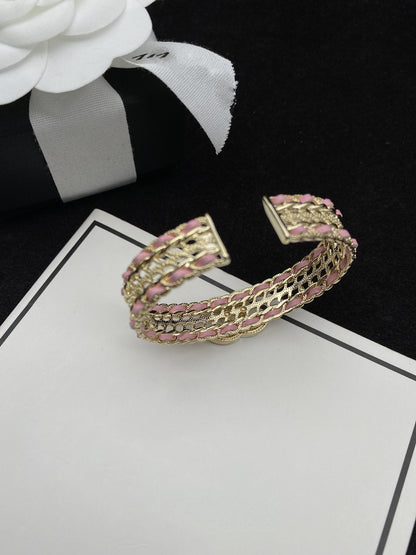 CC PINK ROPE GOLD DIAMOND BRACELET