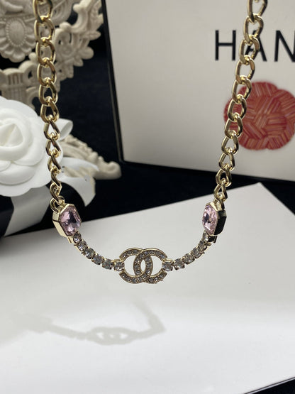 CC PINK NECKLACE GOLD DIAMOND