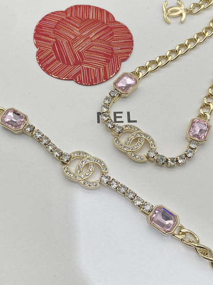 CC PINK NECKLACE GOLD DIAMOND