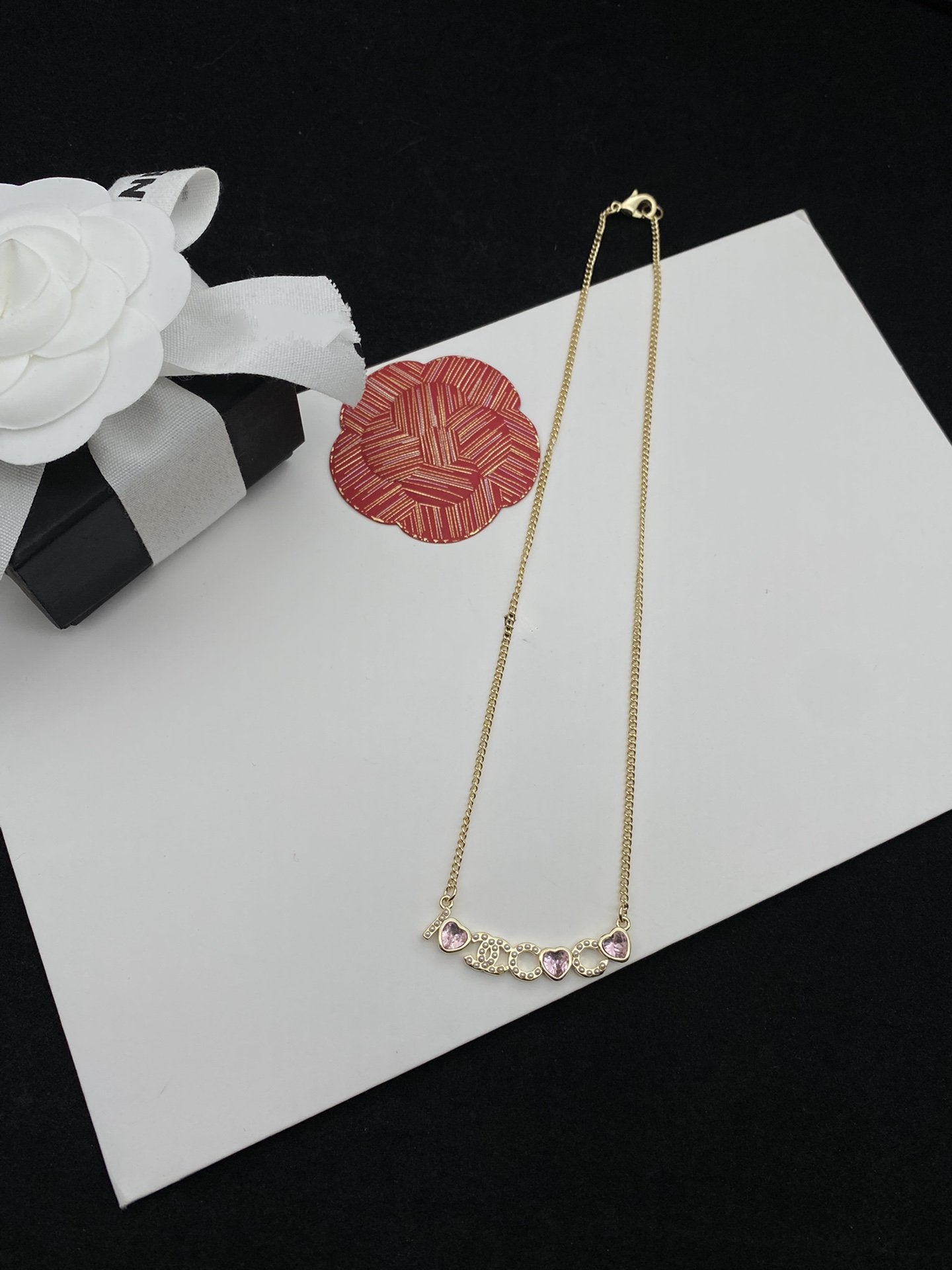 CC PINK NECKLACE GOLD DIAMOND