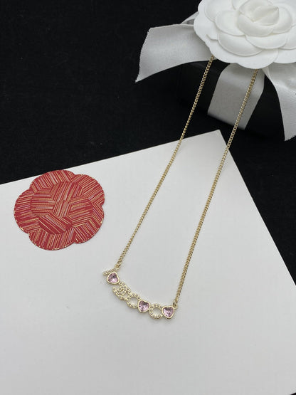 CC PINK NECKLACE GOLD DIAMOND