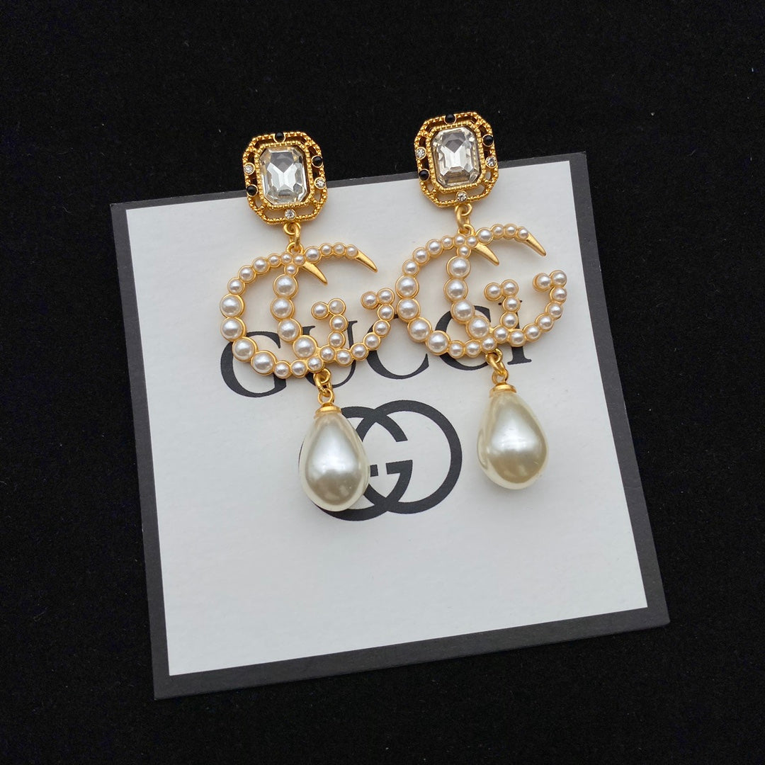 GG PEARL DROP EARRINGS