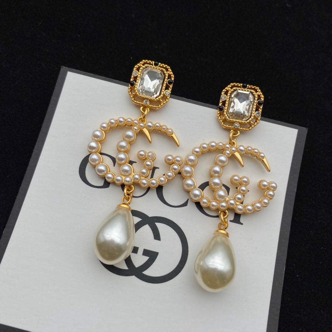 GG PEARL DROP EARRINGS