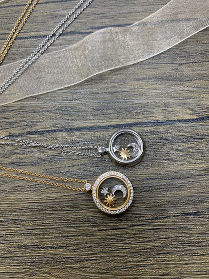 SUN MOON STAR NECKLACE DIAMOND