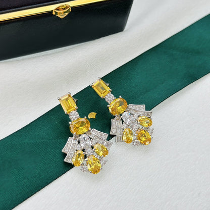 GRA SILVER YELLOW DIAMOND EARRINGS