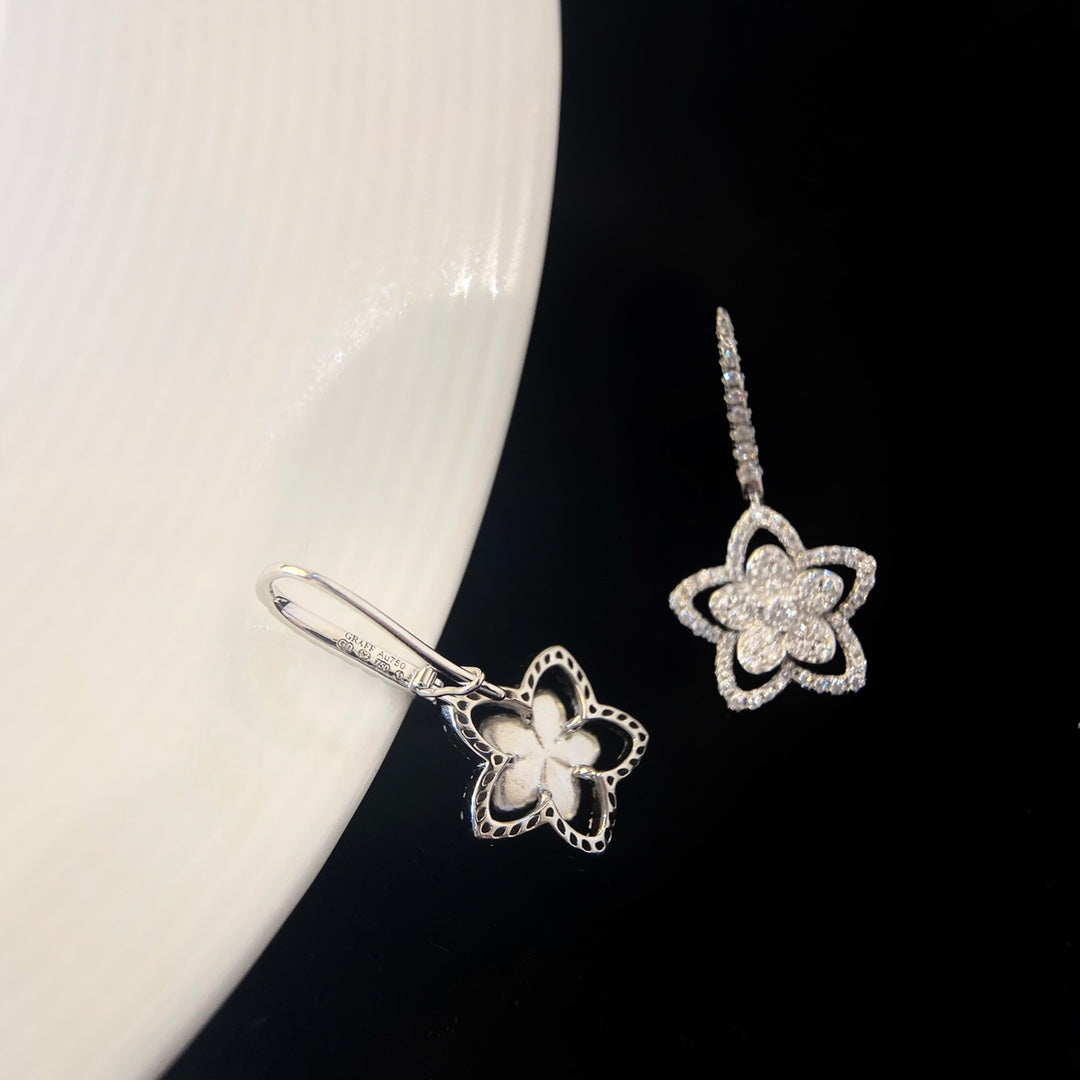 WILD FLOWER SILVER DIAMOND EARRINGS