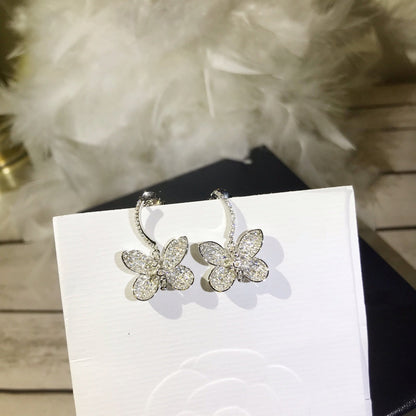 BUTTERFLY SILVER DIAMOND EARRINGS