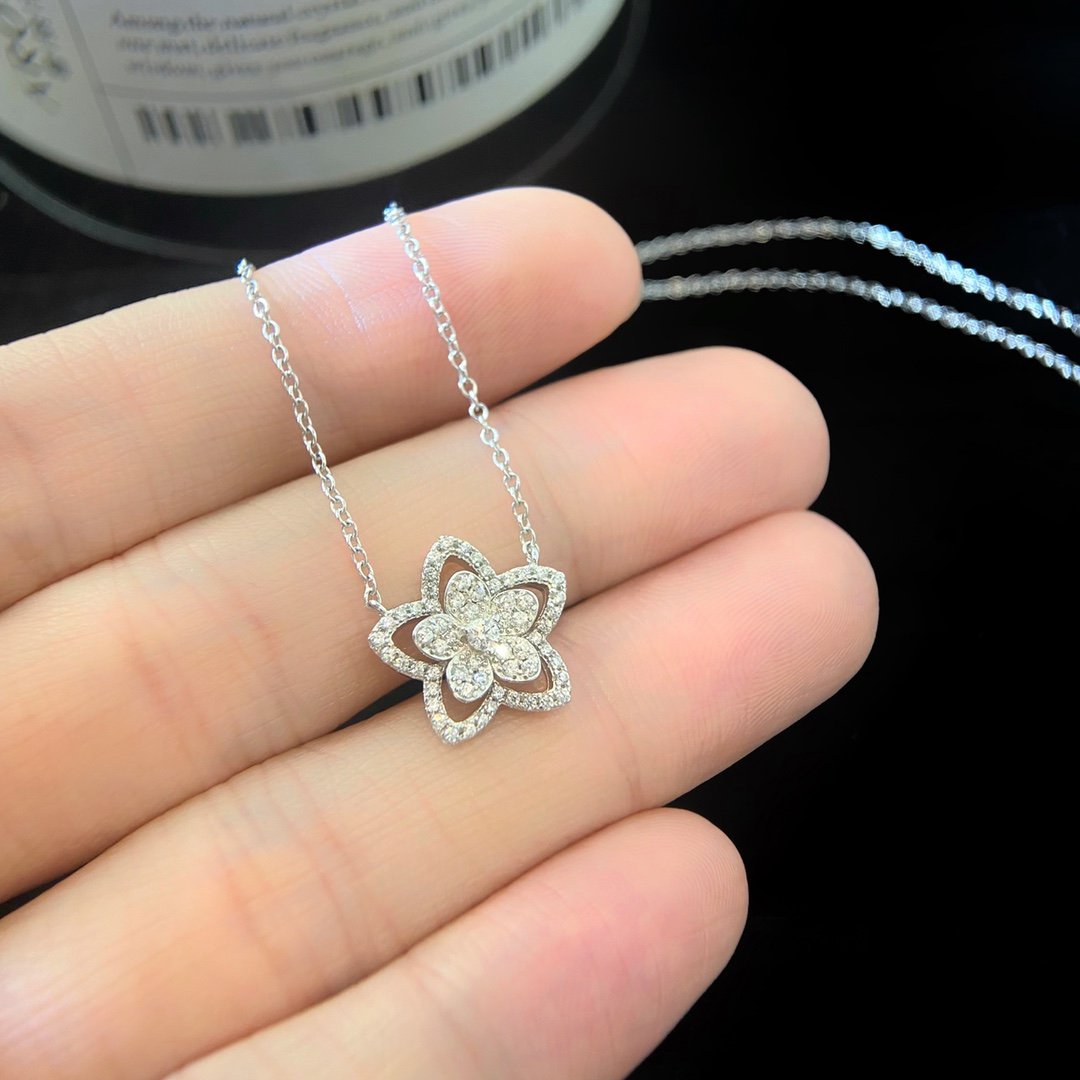 WILD FLOWER SILVER DIAMOND NECKLACE