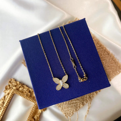 BUTTERFLY GOLD DIAMOND PAVED NECKLACE