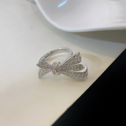 TILDAS BOW SILVER DIAMOND RING