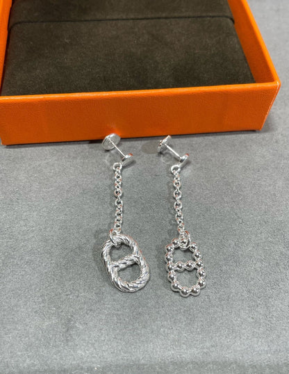 H PLAIN SILVER AB PIG NOSE EARRINGS