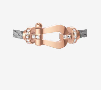 FORCE 10 HALF DIAMOND BUCKLE GREY CORDERI PINK GOLD LARGE MODEL