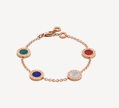 BVL PINK GOLD MULTICOLOR 4 MOTIF BRACELET