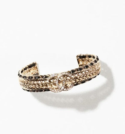 CC BLACK ROPE BRACELET GOLD DIAMOND