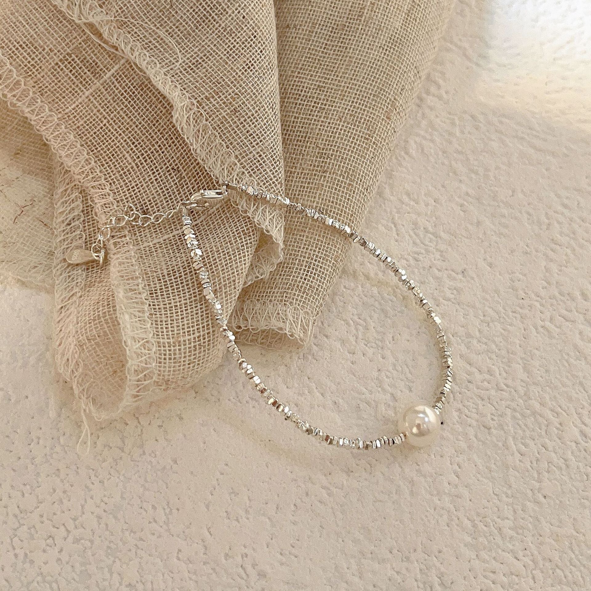 Sterling Silver Irregular Bracelet Female