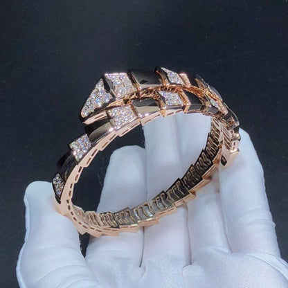 SERPENTI WIDE BRACELET PINK GOLD DIAMOND