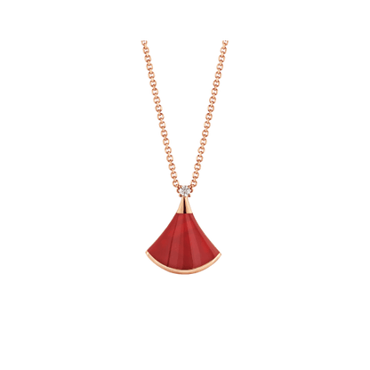 DREAM NECKLACE CARNELIAN 1 DIAMOND