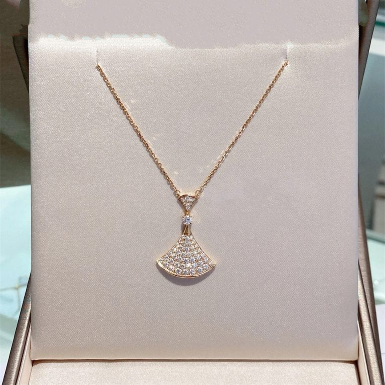 DREAM NECKLACE PINK GOLD FULL DIAMOND