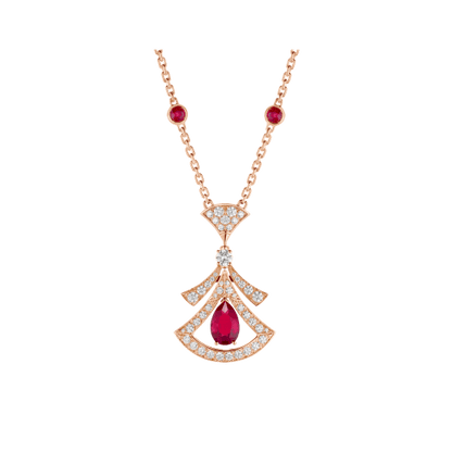 DREAM NECKLACE CARNELIAN DIAMOND PINK GOLD