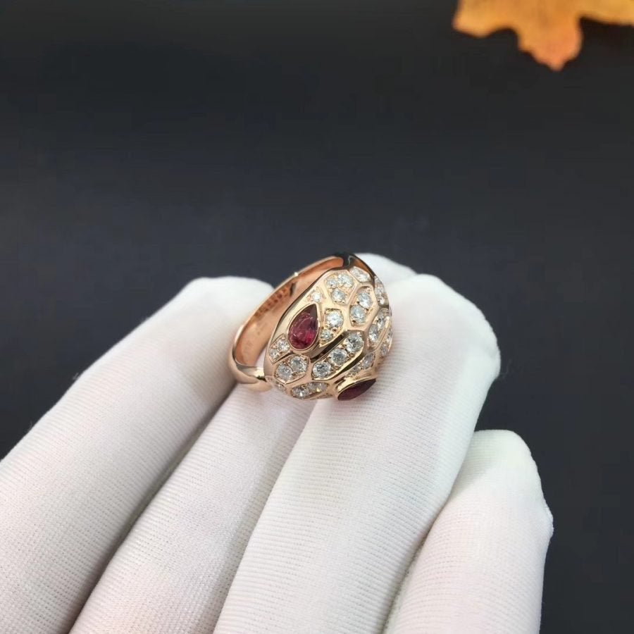 SERPENTI RING SNAKE PINK PINK GOLD DIAMOND