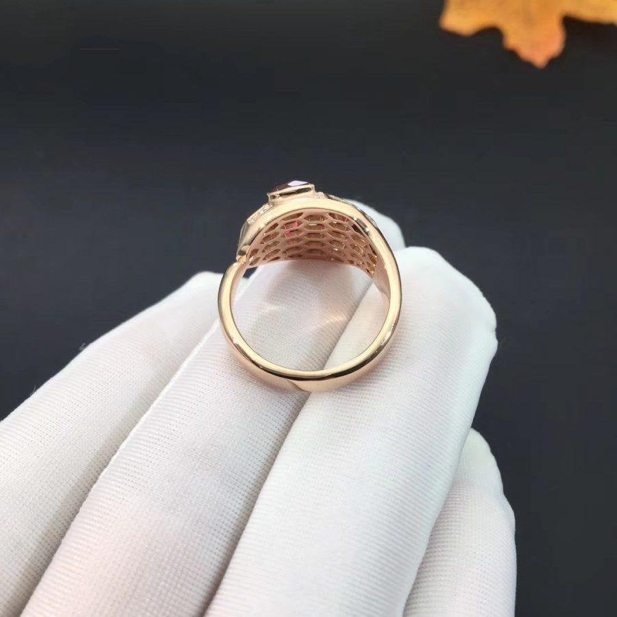 SERPENTI RING SNAKE PINK PINK GOLD DIAMOND