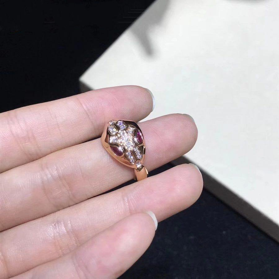 SERPENTI RING SNAKE PINK PINK GOLD DIAMOND