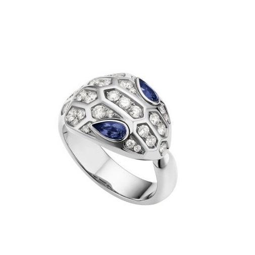 SERPENTI RING SNAKE AGATE SILVER DIAMOND