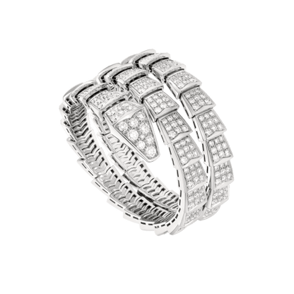 SERPENTI BRACELET 8MM SILVER DIAMOND DOUBLE ROW