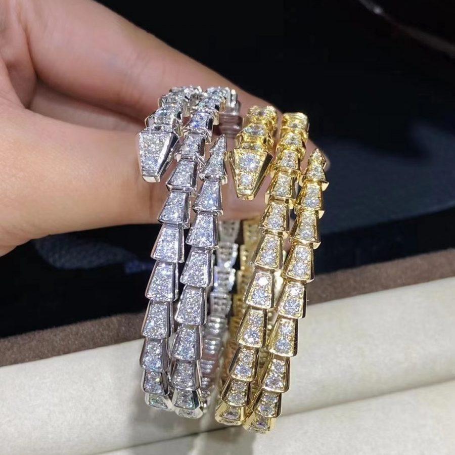 SERPENTI BRACELET GOLD DIAMOND DOUBLE ROW