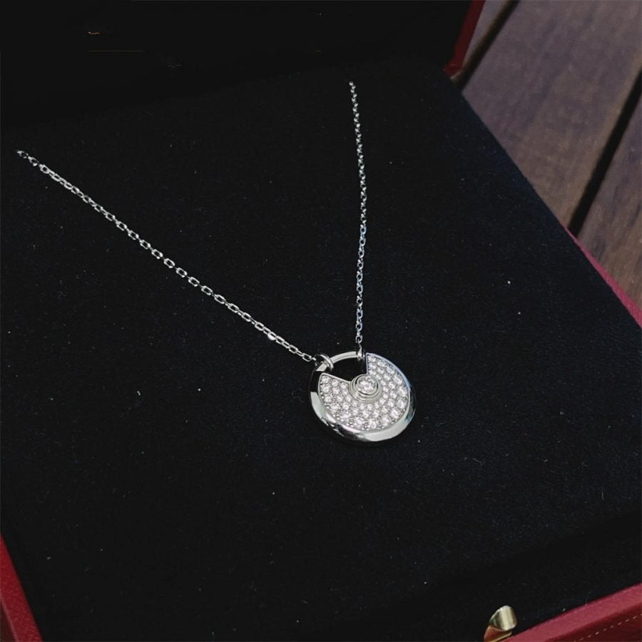 AMULETTE SILVER FULL DIAMOND NECKLACE