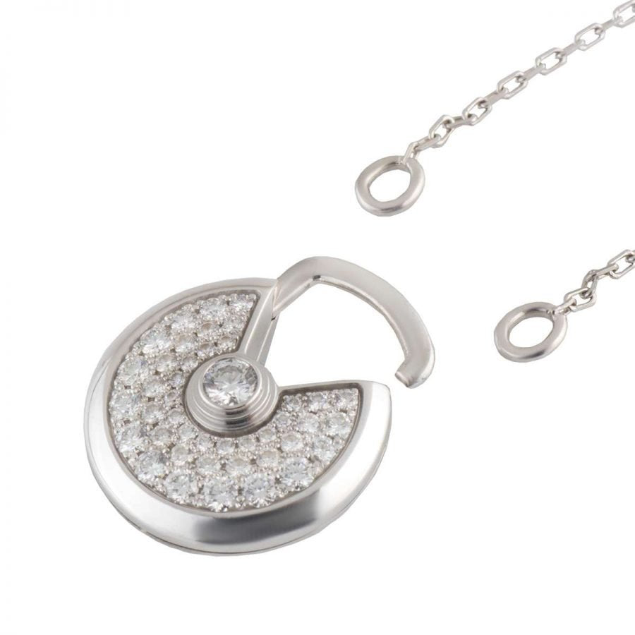 AMULETTE SILVER FULL DIAMOND NECKLACE