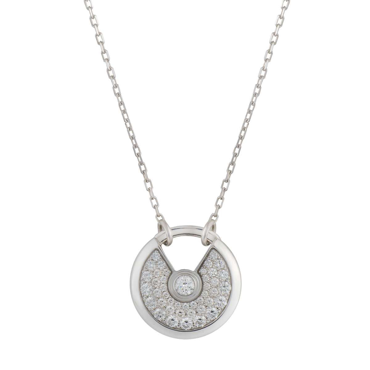 AMULETTE SILVER FULL DIAMOND NECKLACE