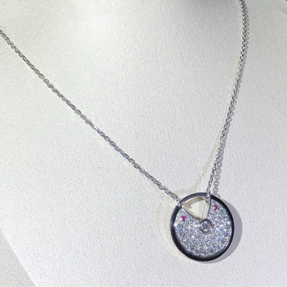 AMULETTE SILVER 2 DIAMOND NECKLACE