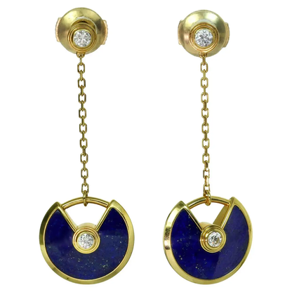 AMULETTE DROP EARRINGS AGATE GOLD