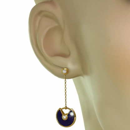 AMULETTE DROP EARRINGS AGATE GOLD