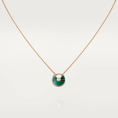 AMULETTE PINK GOLD MALACHITE NECKLACE