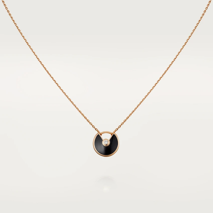 AMULETTE PINK GOLD ONYX NECKLACE