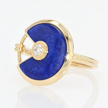 AMULETTE AGATE RING GOLD DIAMOND