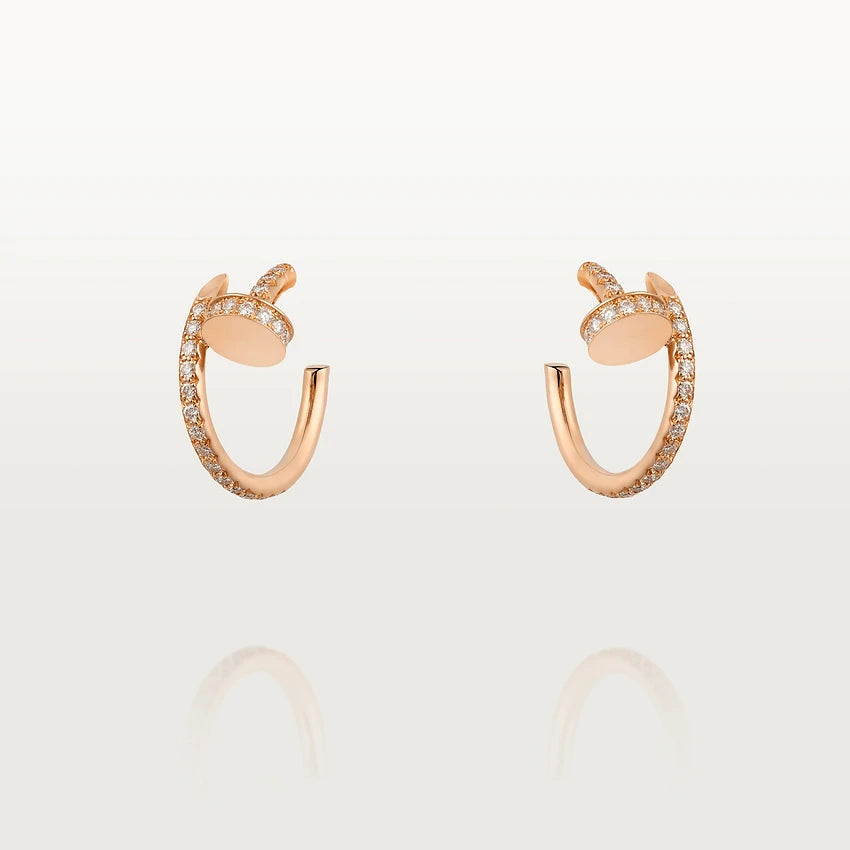 JUSTE EARRINGS 12.75MM PINK GOLD DIAMOND