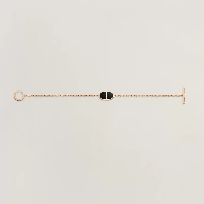 CHAINE VERSO BLACK CERAMIC SILVER BRACELET