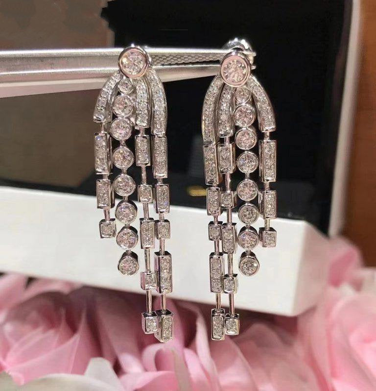 FONTAINE EARRINGS SILVER DIAMOND