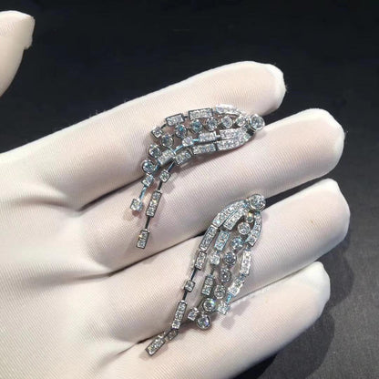 FONTAINE EARRINGS SILVER DIAMOND