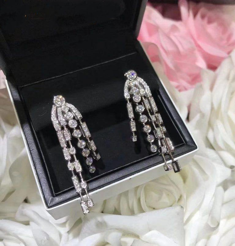 FONTAINE EARRINGS SILVER DIAMOND