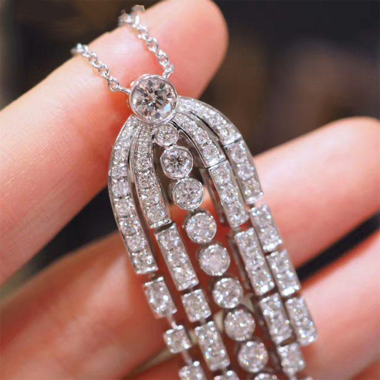 FRANGE NECKLACE SILVER DIAMOND