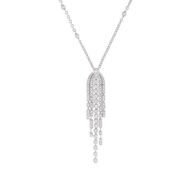 FRANGE NECKLACE SILVER DIAMOND