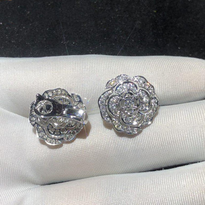 BOUTON DE EARRINGS SILVER DIAMOND