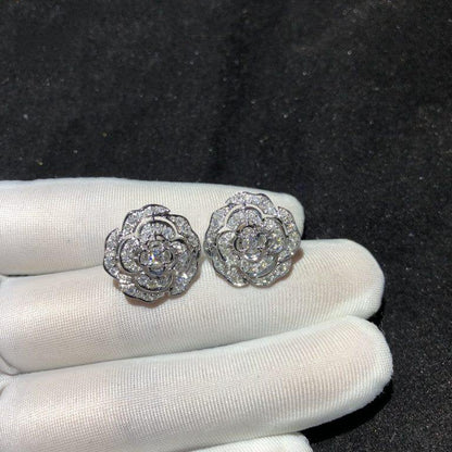 BOUTON DE EARRINGS SILVER DIAMOND