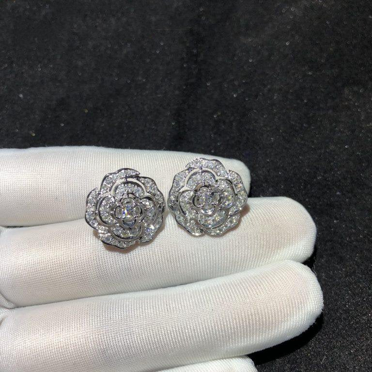 BOUTON DE EARRINGS SILVER DIAMOND