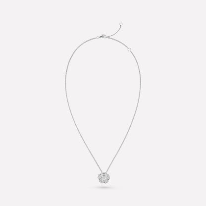 BOUTON DE CAMELIA NECKLACE SILVER DIAMOND