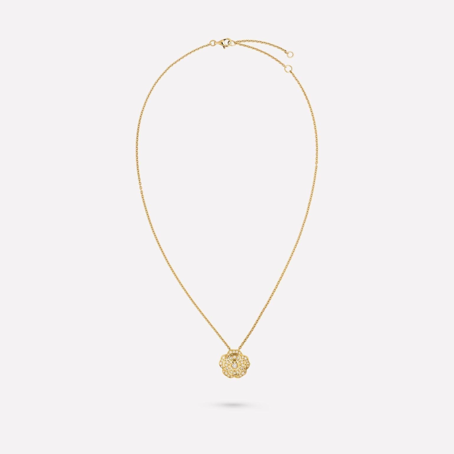 BOUTON DE CAMELIA GOLD DIAMOND NECKLACE